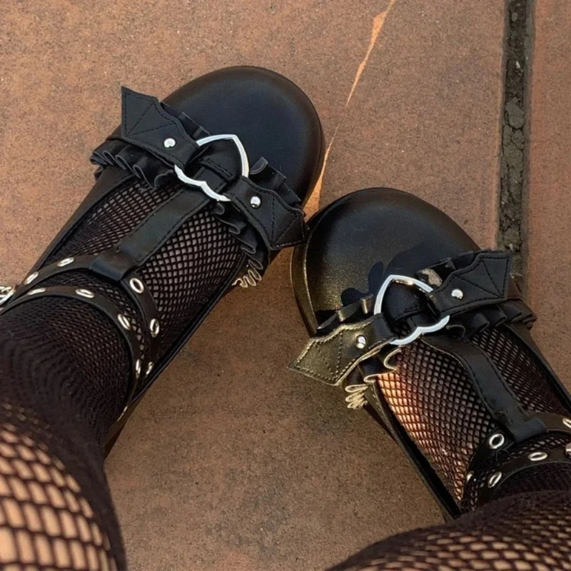 Boots - New Sweet Heart Buckle Wedges Mary