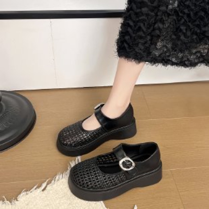 Women White Hollow Woven Mary  - Sandals review and price