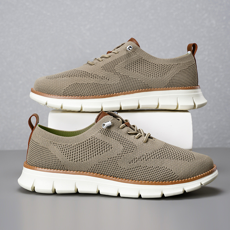 2026 New Men's Breathable Knit - Knit Fabric Lace Up Sneakers review and price