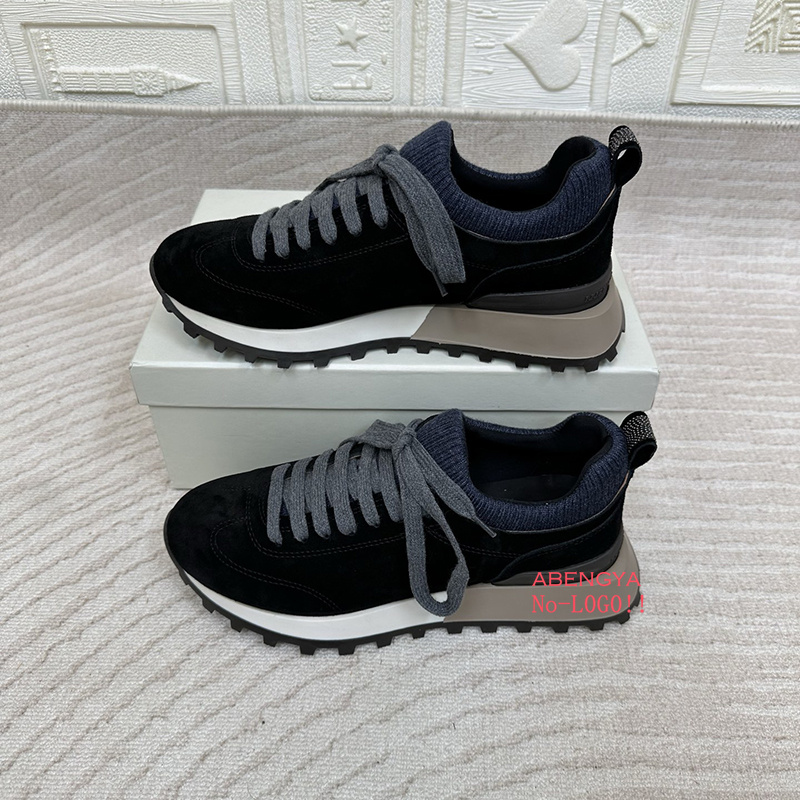 2025 White Knitted Suede Flat  - Knit Fabric Lace Up Sneakers review and price