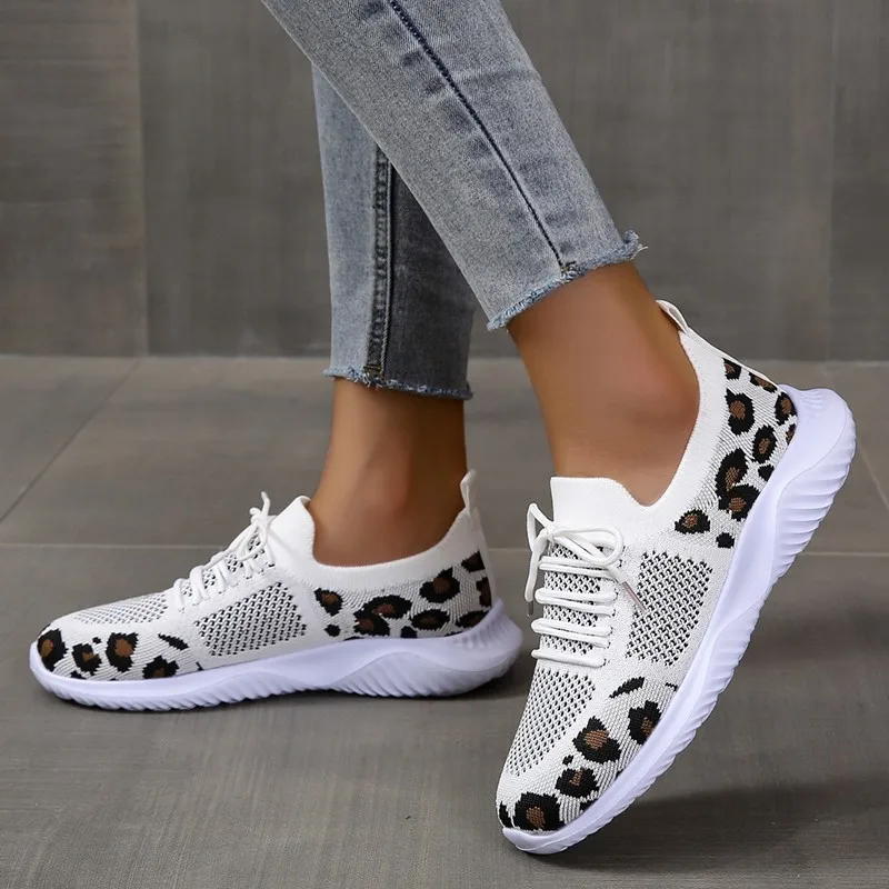 New Summer Women's Knitted Mes - Knit Fabric Lace Up Sneakers review and price